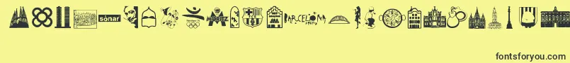 Barcelona Font – Black Fonts on Yellow Background