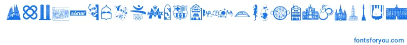 Barcelona Font – Blue Fonts on White Background