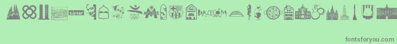 Barcelona Font – Gray Fonts on Green Background