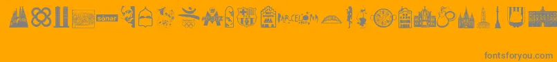 フォントBarcelona – オレンジの背景に灰色の文字