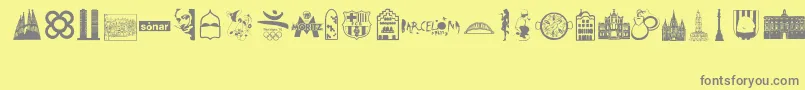 Barcelona Font – Gray Fonts on Yellow Background