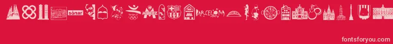 Fonte Barcelona – fontes rosa em um fundo vermelho