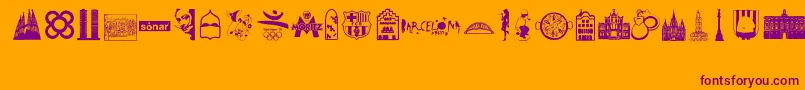 Czcionka Barcelona – fioletowe czcionki na pomarańczowym tle