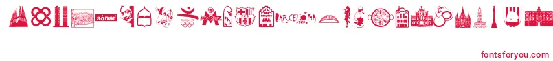 Barcelona Font – Red Fonts on White Background