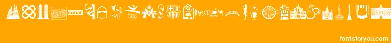 Barcelona-fontti – valkoiset fontit oranssilla taustalla