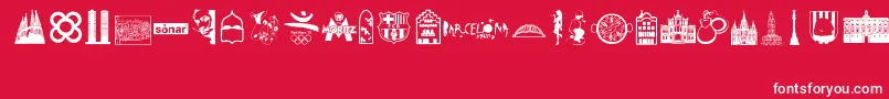 フォントBarcelona – 赤い背景に白い文字