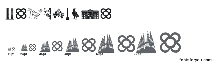 Размеры шрифта Barcelona