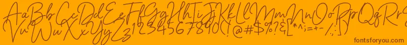 Barcelony Font – Brown Fonts on Orange Background