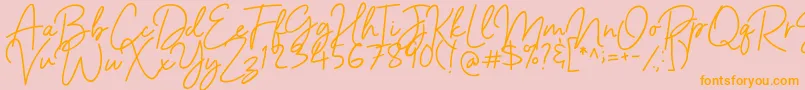 Barcelony Font – Orange Fonts on Pink Background