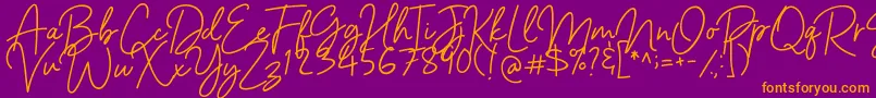 Barcelony Font – Orange Fonts on Purple Background