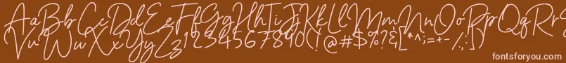 Barcelony Font – Pink Fonts on Brown Background