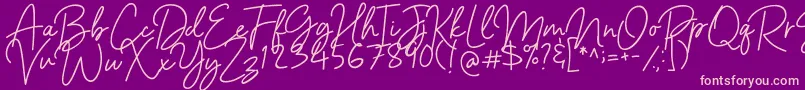 Barcelony Font – Pink Fonts on Purple Background