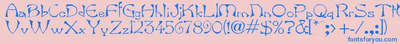 Bard Font – Blue Fonts on Pink Background