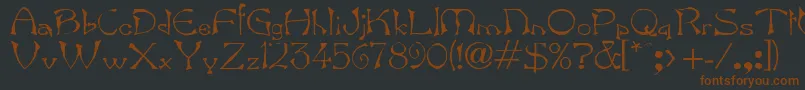 Bard-Schriftart – Braune Schriften auf schwarzem Hintergrund
