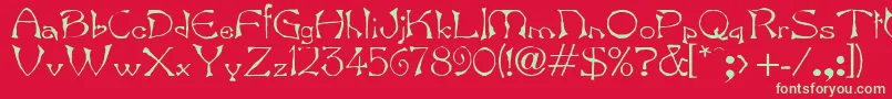 Bard Font – Green Fonts on Red Background