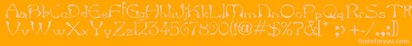 Bard Font – Pink Fonts on Orange Background