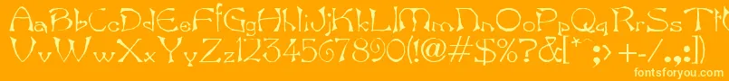 Bard Font – Yellow Fonts on Orange Background