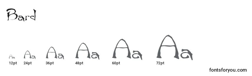 Размеры шрифта Bard (120726)
