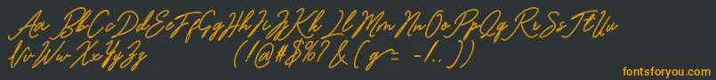 Bardeng-Schriftart – Orangefarbene Schriften auf schwarzem Hintergrund