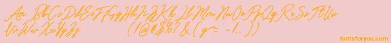Bardeng Font – Orange Fonts on Pink Background