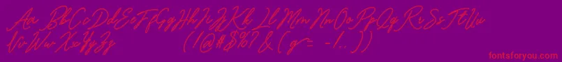 Bardeng-Schriftart – Rote Schriften auf violettem Hintergrund