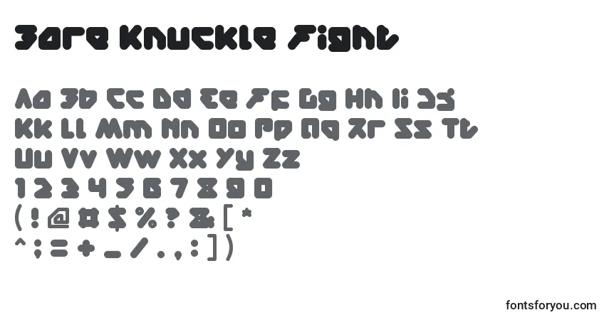Schriftart Bare Knuckle Fight – Alphabet, Zahlen, spezielle Symbole