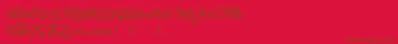 Bareken Font – Brown Fonts on Red Background