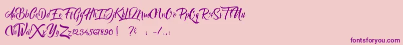 Bareken-Schriftart – Violette Schriften auf rosa Hintergrund
