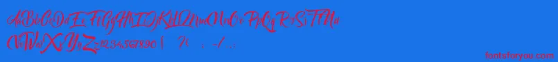 Bareken Font – Red Fonts on Blue Background