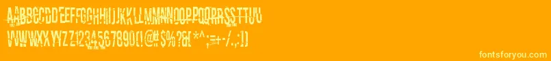 ITellYouAllMySecretsDemo-fontti – keltaiset fontit oranssilla taustalla