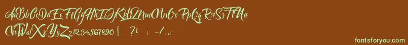 Bareken Font – Green Fonts on Brown Background