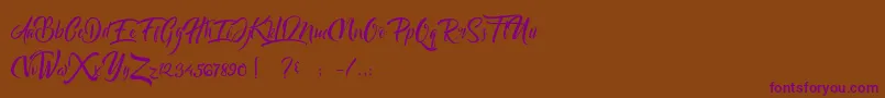 Bareken Font – Purple Fonts on Brown Background