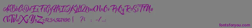 Bareken-Schriftart – Violette Schriften auf grauem Hintergrund