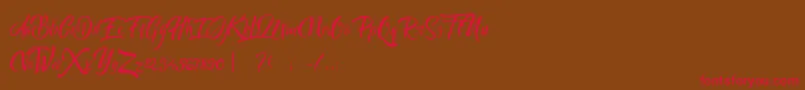 Bareken Font – Red Fonts on Brown Background