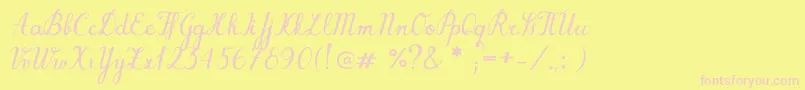 BarForst Font – Pink Fonts on Yellow Background