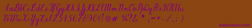 BarForst Font – Purple Fonts on Brown Background