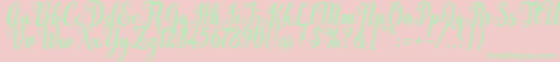 Bargain Script-Schriftart – Grüne Schriften auf rosa Hintergrund