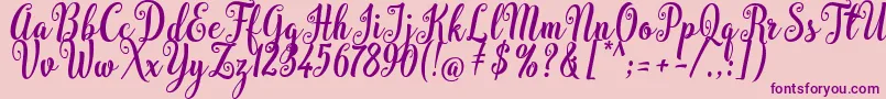 Bargain Script-Schriftart – Violette Schriften auf rosa Hintergrund