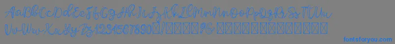 bargeritho-Schriftart – Blaue Schriften auf grauem Hintergrund