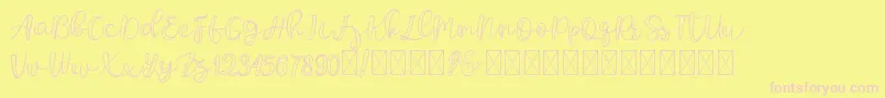 bargeritho Font – Pink Fonts on Yellow Background