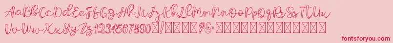 Fonte bargeritho – fontes vermelhas em um fundo rosa