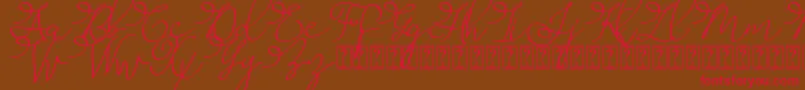 Barista Script   Font – Red Fonts on Brown Background