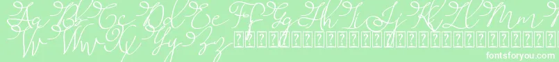 Barista Script   Font – White Fonts on Green Background