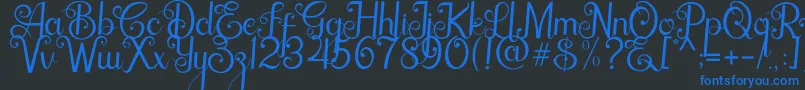 Baristha Font – Blue Fonts on Black Background