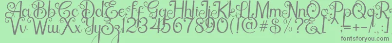 Baristha Font – Gray Fonts on Green Background