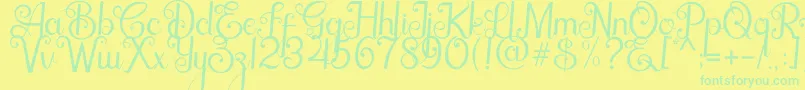 Baristha Font – Green Fonts on Yellow Background