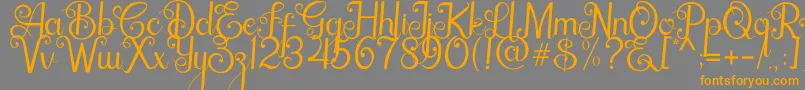 Baristha-Schriftart – Orangefarbene Schriften auf grauem Hintergrund