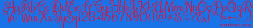 Baristha Font – Red Fonts on Blue Background