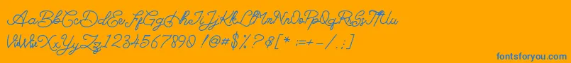 Barlingtton-Schriftart – Blaue Schriften auf orangefarbenem Hintergrund