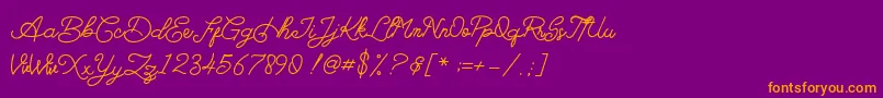 Barlingtton Font – Orange Fonts on Purple Background